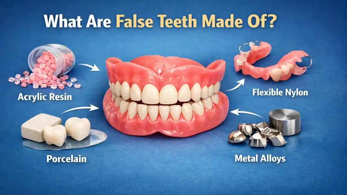 What are false teeth made of